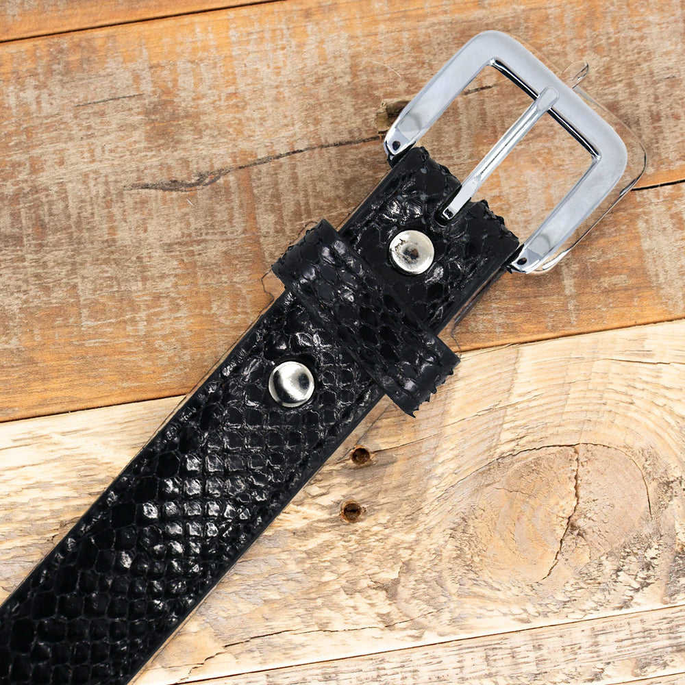 Python Glossy Black Belt
