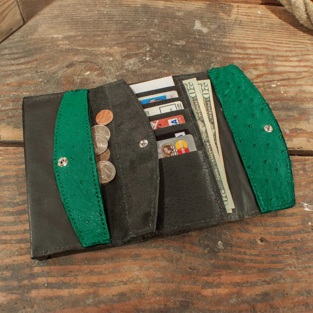 Ostrich Green Clutch For Women