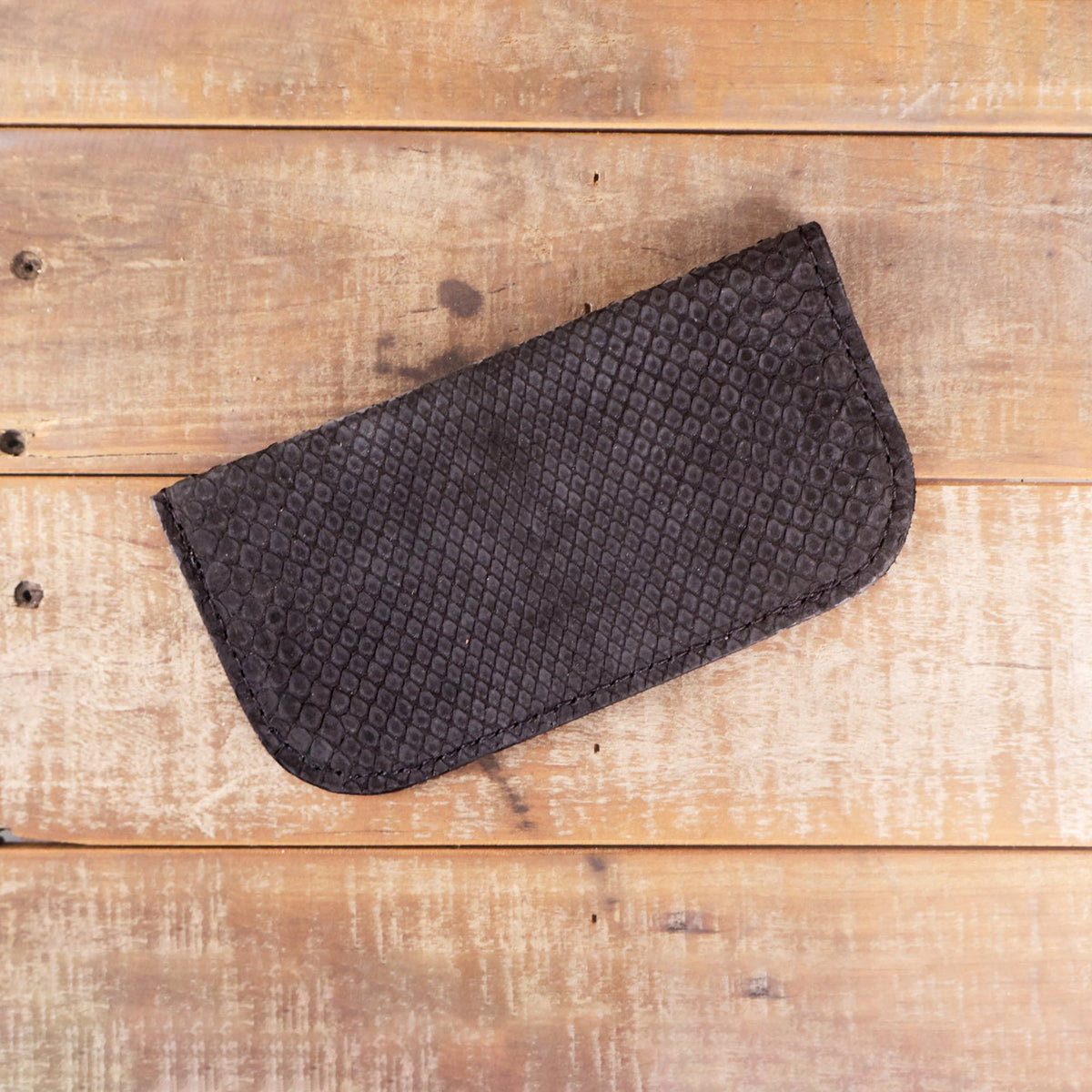Python Black Suede Glasses Case