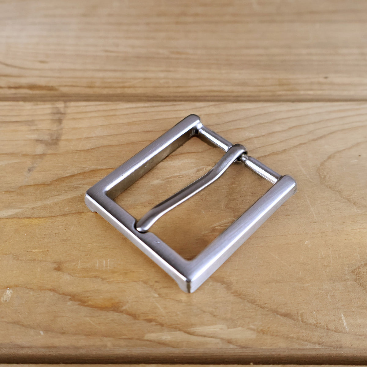 Solid Brass #8 Dress Buckle 1.25" - Brushed Chrome