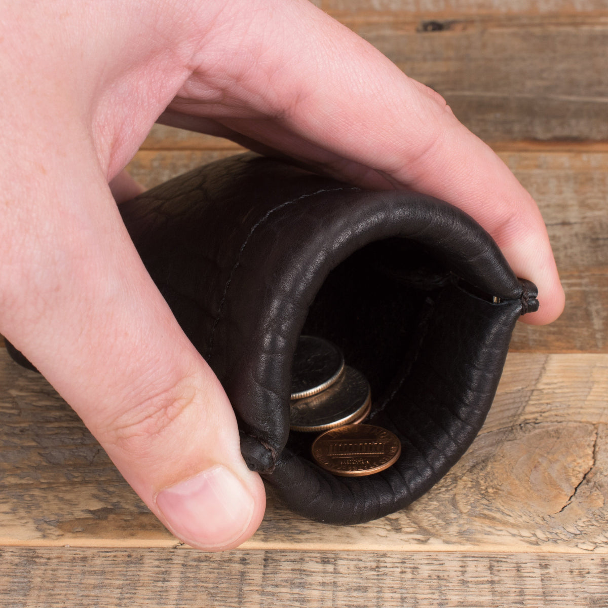 Bison Black Coin Pouch