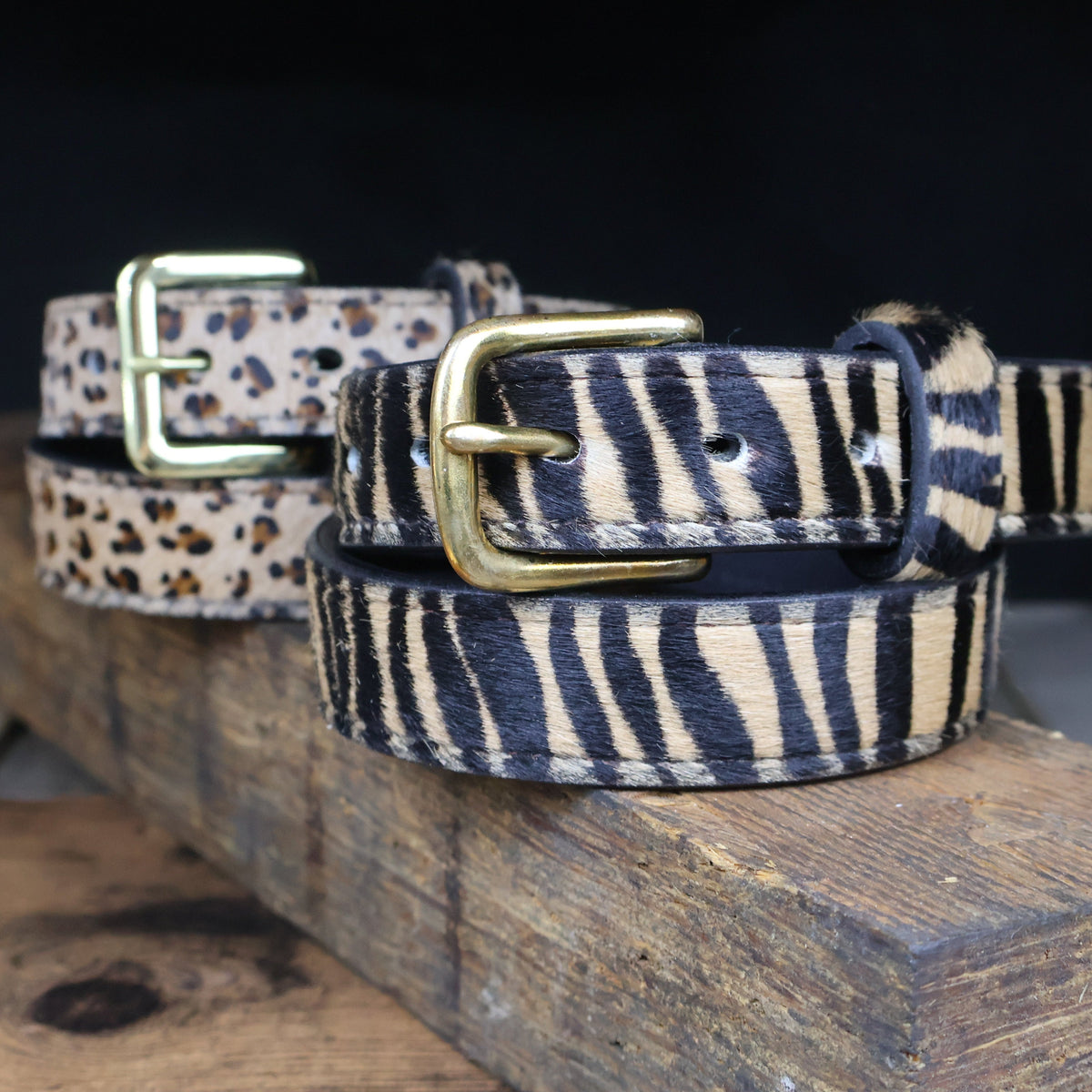 Women's Furry Leopard Belt