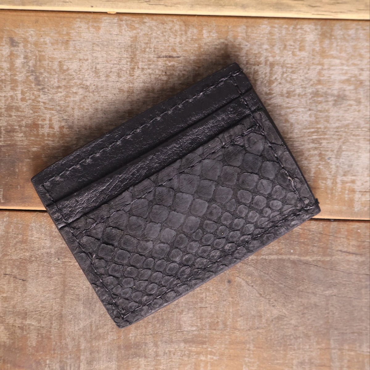 Python Black Suede Money Clip Wallet