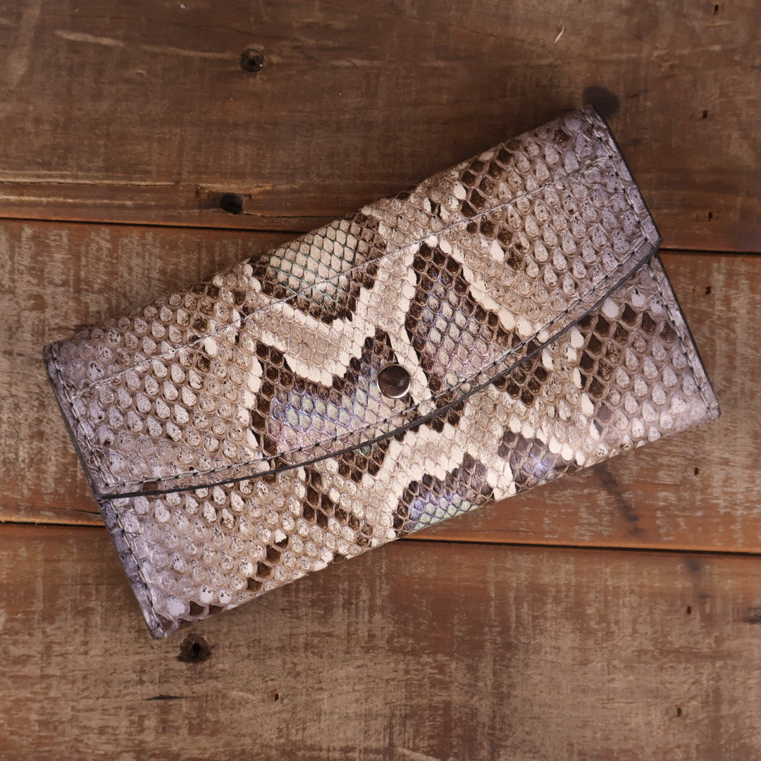 Women's Python Hand Painted Opal Clutch