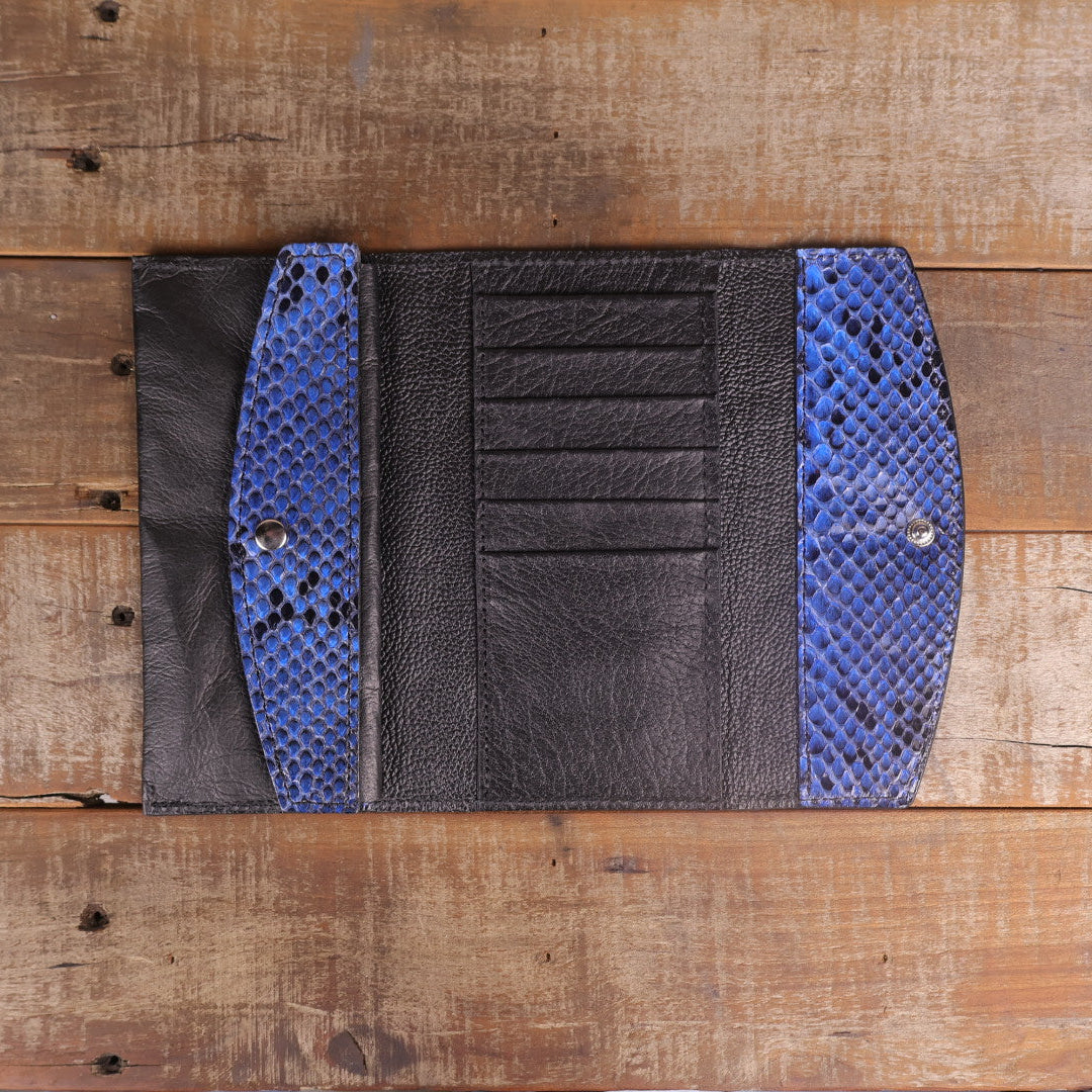 Women's Python Blue Clutch