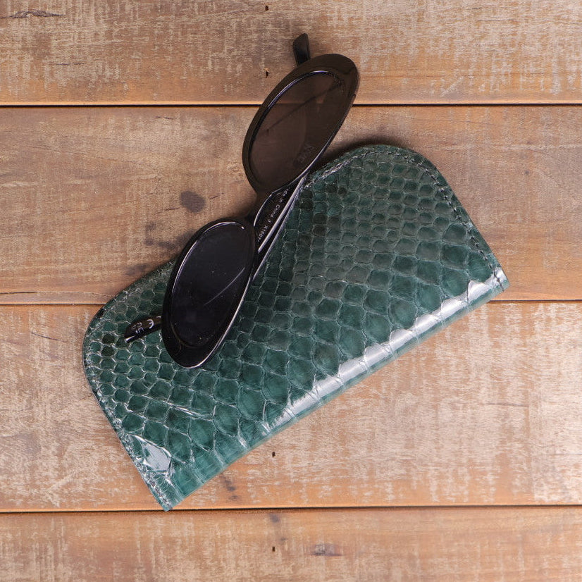 Python Forest Green Glasses Case