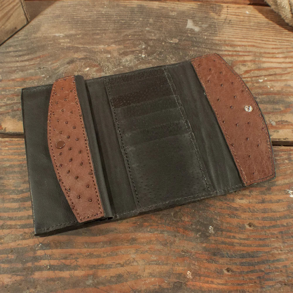 Ostrich Brown Clutch For Women