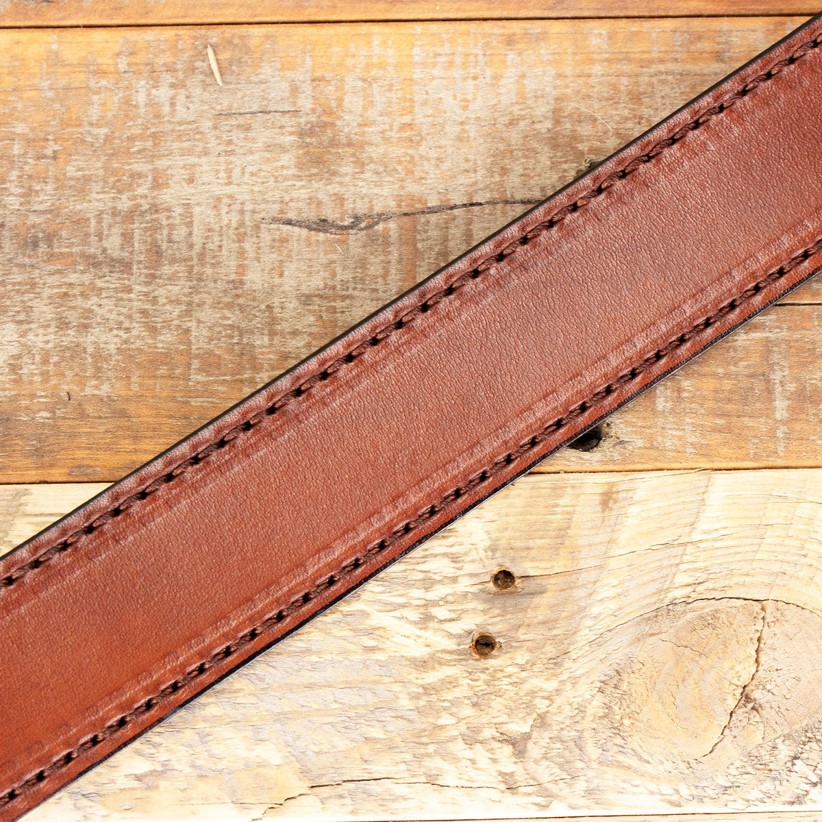 Stitched Brown Leather Belt - SALE ITEM - Multiple Sizes