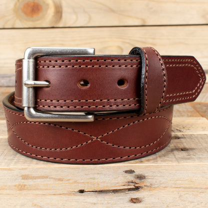 The Tool Belt - Dark Brown Figure 8 Leather Belt 1.5"