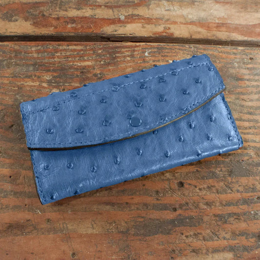 Women's Ostrich Blue Clutch For Women