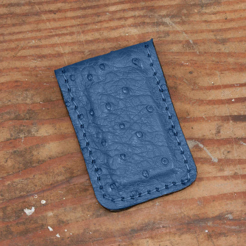 Ostrich Blue Cash Clip