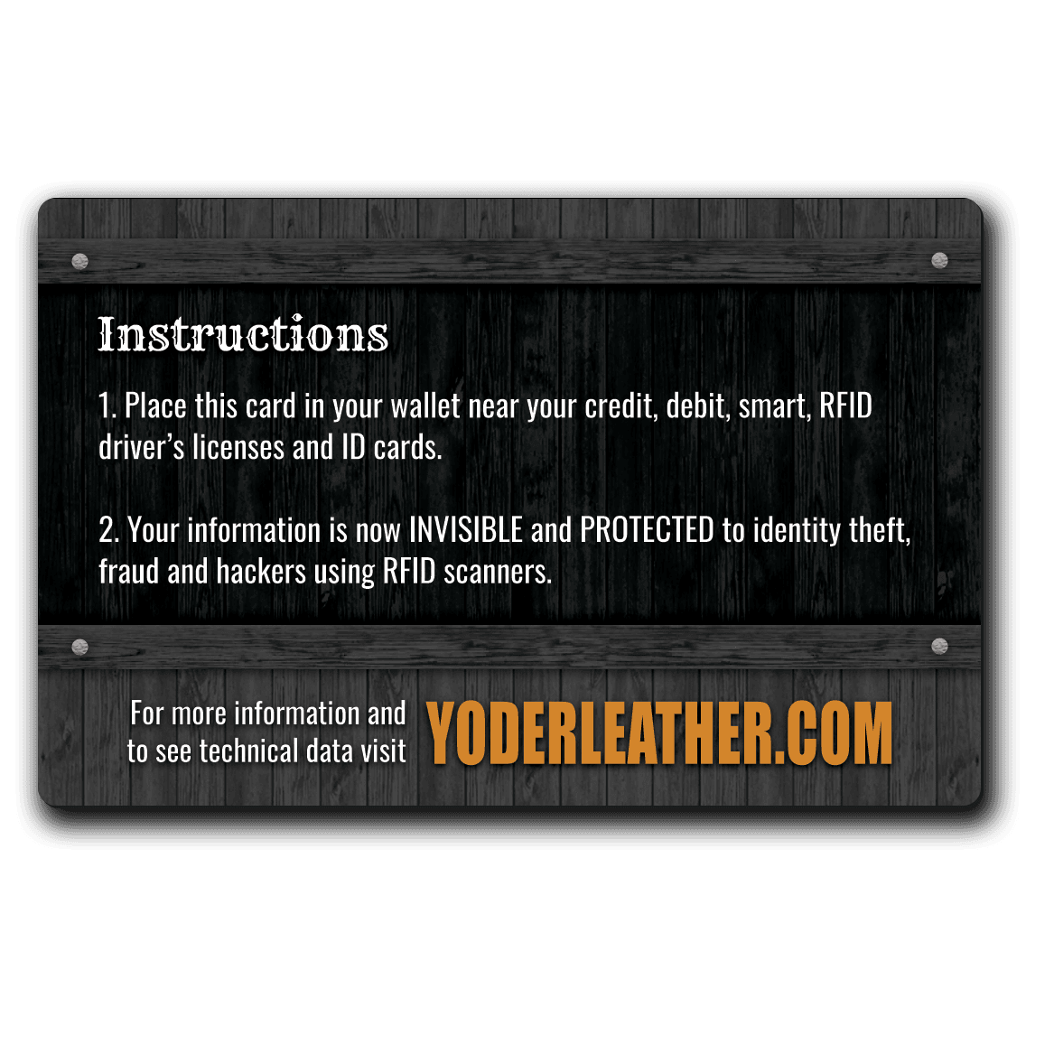 RFID Blocking Wallet Card