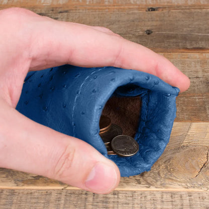 Ostrich Blue Coin Pouch
