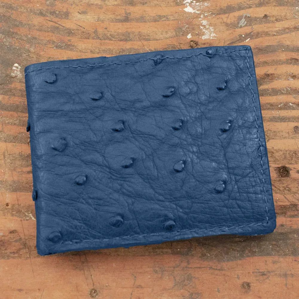 Ostrich Blue Bifold Wallet