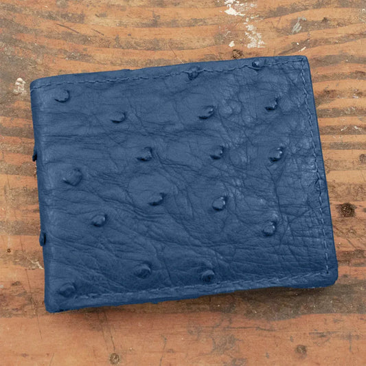 Ostrich Blue Bifold Wallet