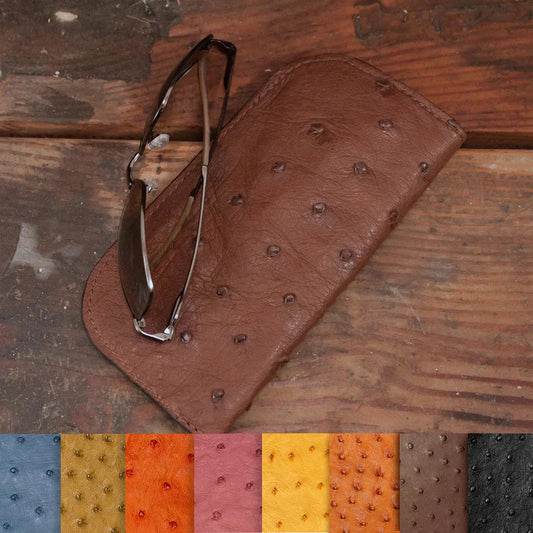 Ostrich Brown Glasses Cases