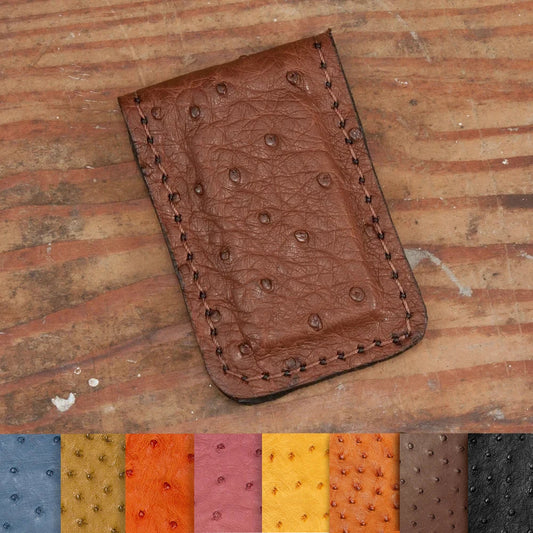 Ostrich Brown Cash Clip