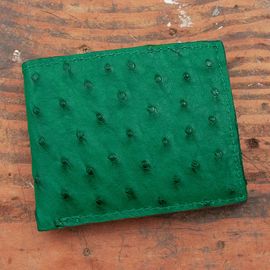 Ostrich Green Bifold Wallet