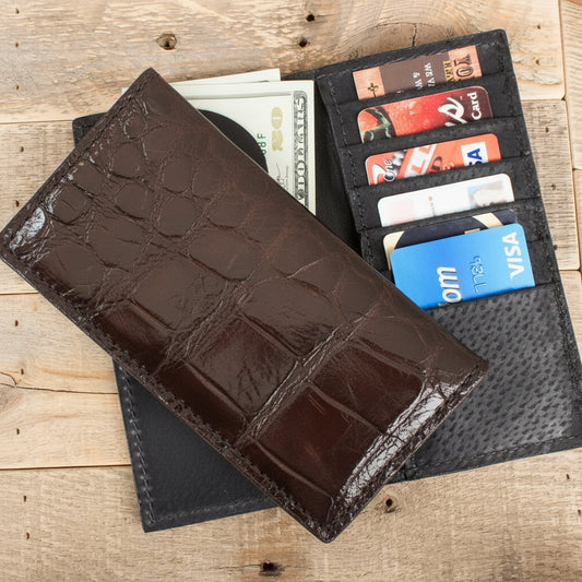 Alligator Full Gloss Brown Rodeo Wallet