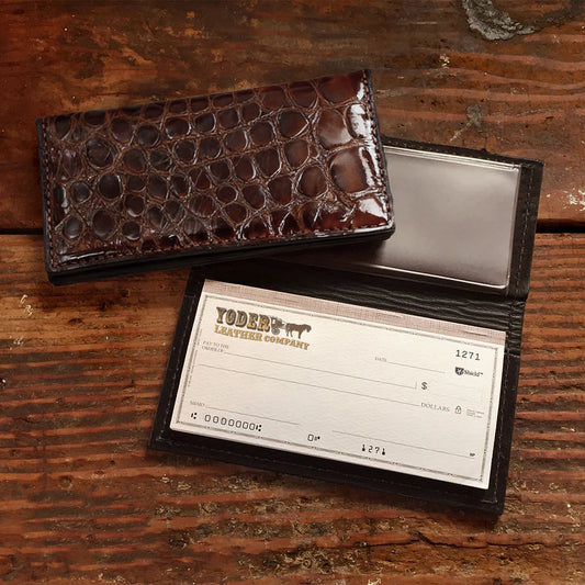 Alligator Full Gloss Brown Checkbook