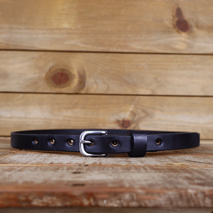 Women's Smooth Brown Leather Belt 0.75"