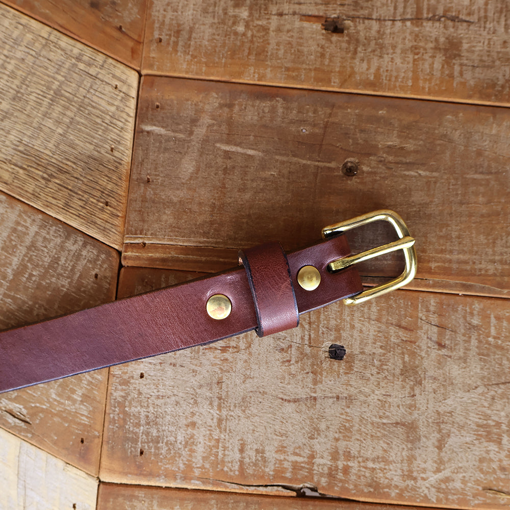 Women's Smooth Black Leather Belt 1"