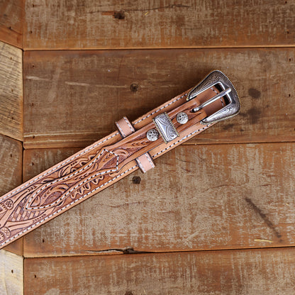 Western Ranger Black Belt with Silver Buckle Set