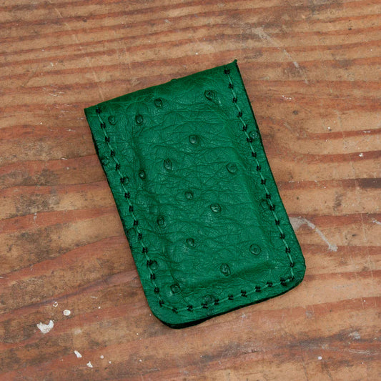 Ostrich Green Cash Clip