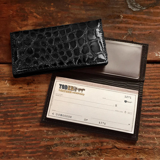 Alligator Full Gloss Black Checkbook