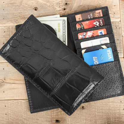 Alligator Full Gloss Black Rodeo Wallet