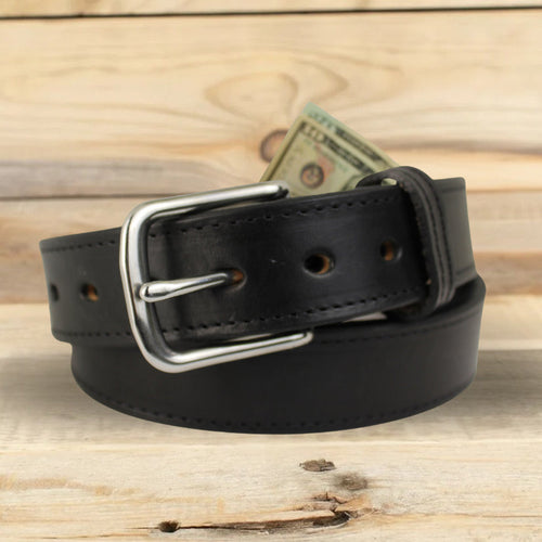 Stitched Black Money Belt