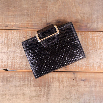 Python Glossy Black Women's Wallet