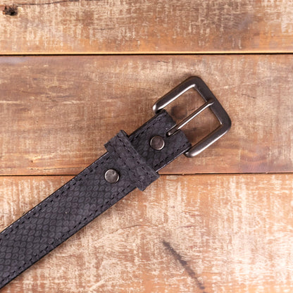 Python Black Suede Belt