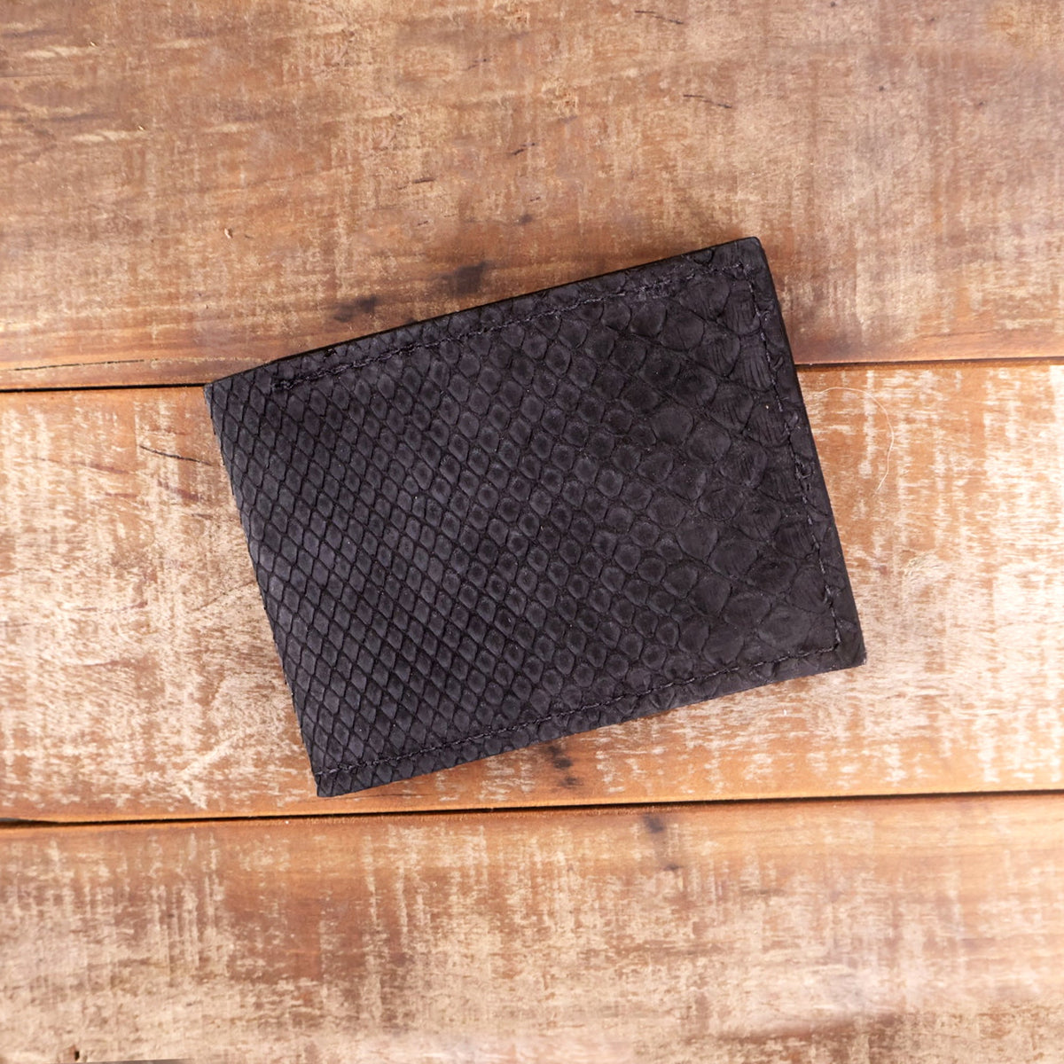Python Black Suede Bifold