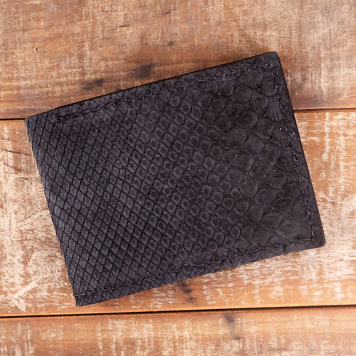 Python Black Suede Bifold