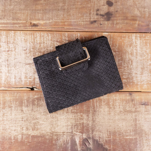 Python Black Suede Women's Wallet