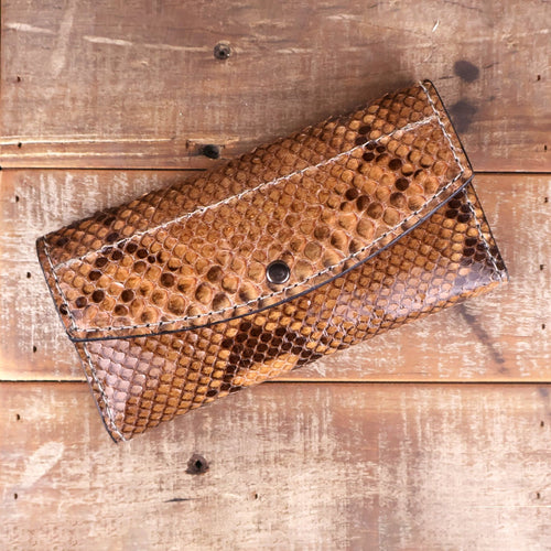 Women's Python Caramel Clutch