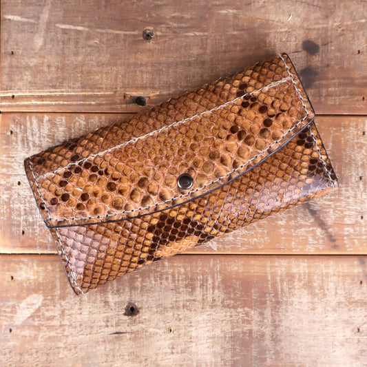 Women's Python Caramel Clutch