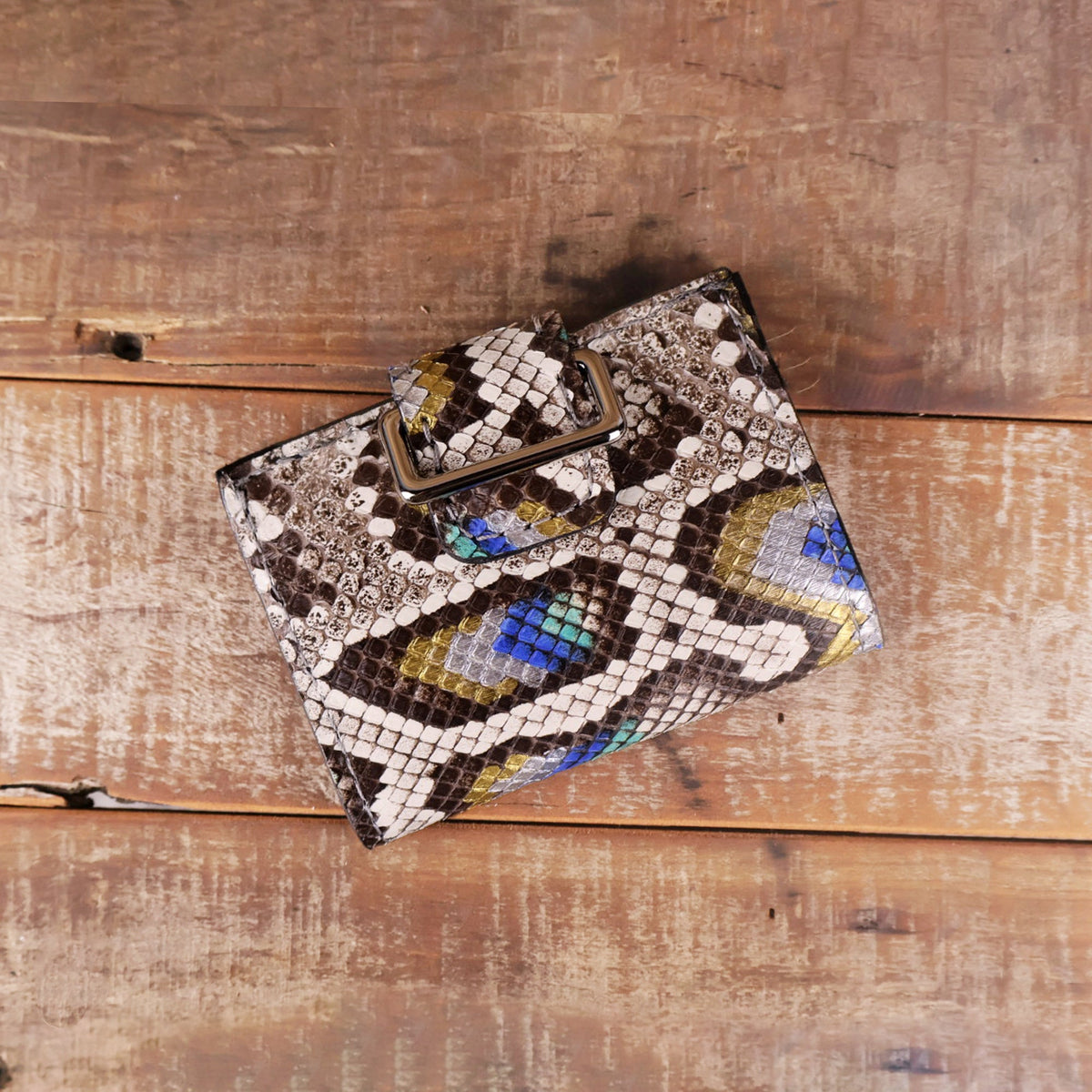 Python Hand Painted Peacock Glasses Case & Wallet Bundle