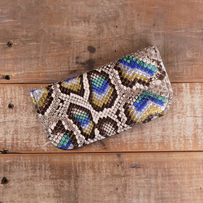 Python Hand Painted Peacock Glasses Case