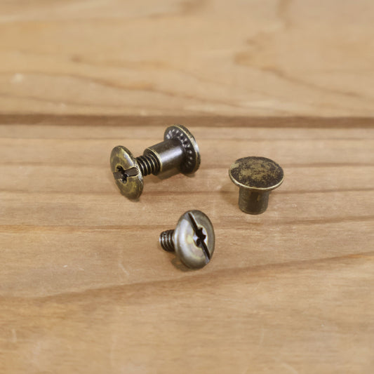 Set of Chicago Screws (2 Pack) - Antique Brass