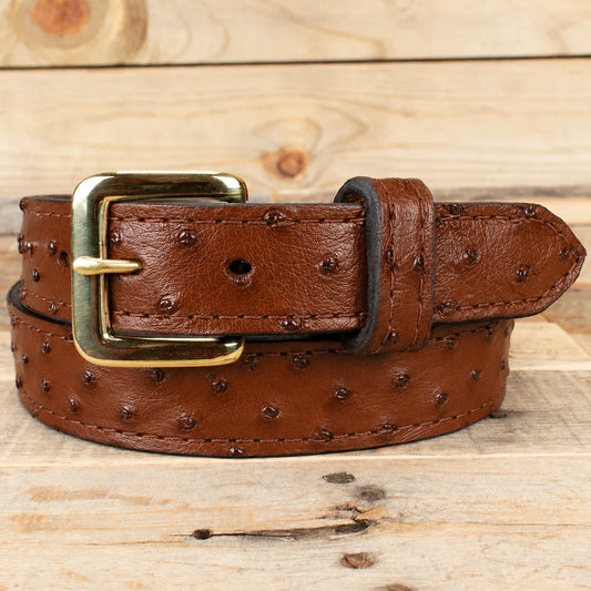 Cognac Ostrich Money Belt