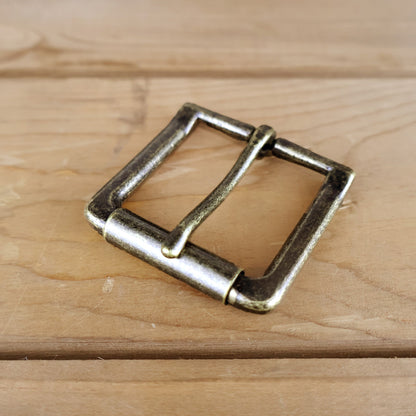 Solid Brass #1402 Roller Buckle 1.5" - Antique Brass
