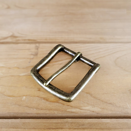Solid Brass #1049 Heel Bar Buckle 1.5" - Antique Brass