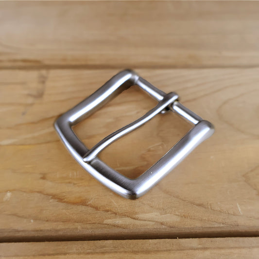 Solid Brass #1049 Heel Bar Buckle 1.5" - Brushed Chrome