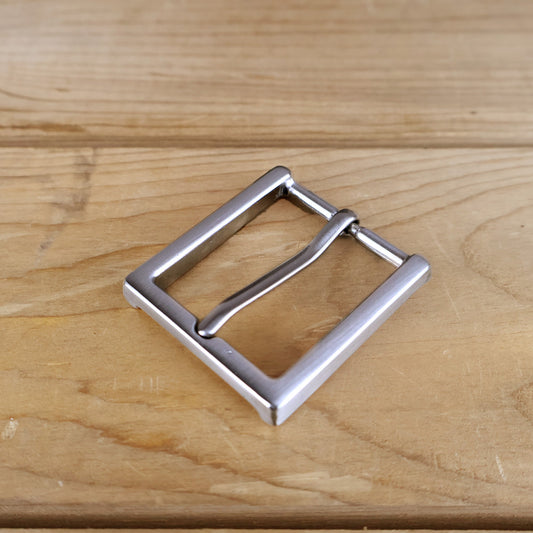Solid Brass #8 Dress Buckle 1.25" - Brushed Chrome