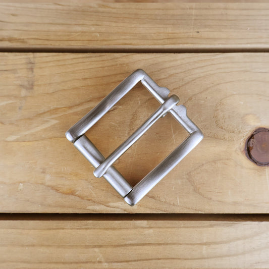 Solid Brass #49 Roller Buckle 1.5" - Brushed Chrome