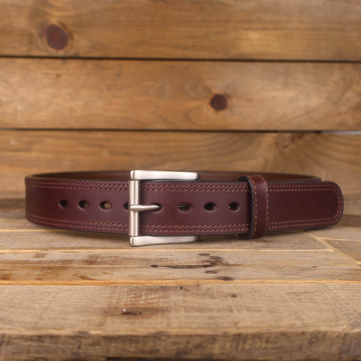 The Ridge - Double Layer Brown Leather Belt 1.5"