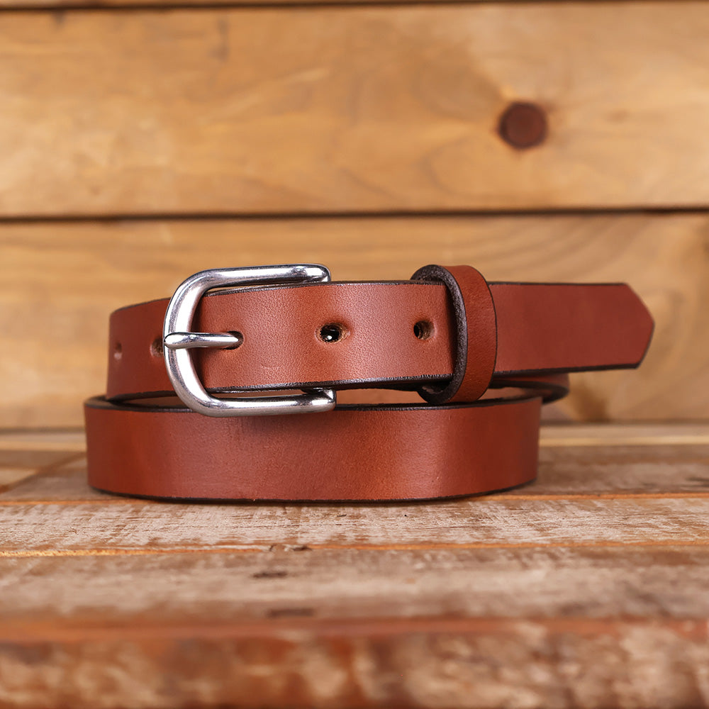 The Dakota - Women's Black Smooth 1" Belt with Silver Buckle