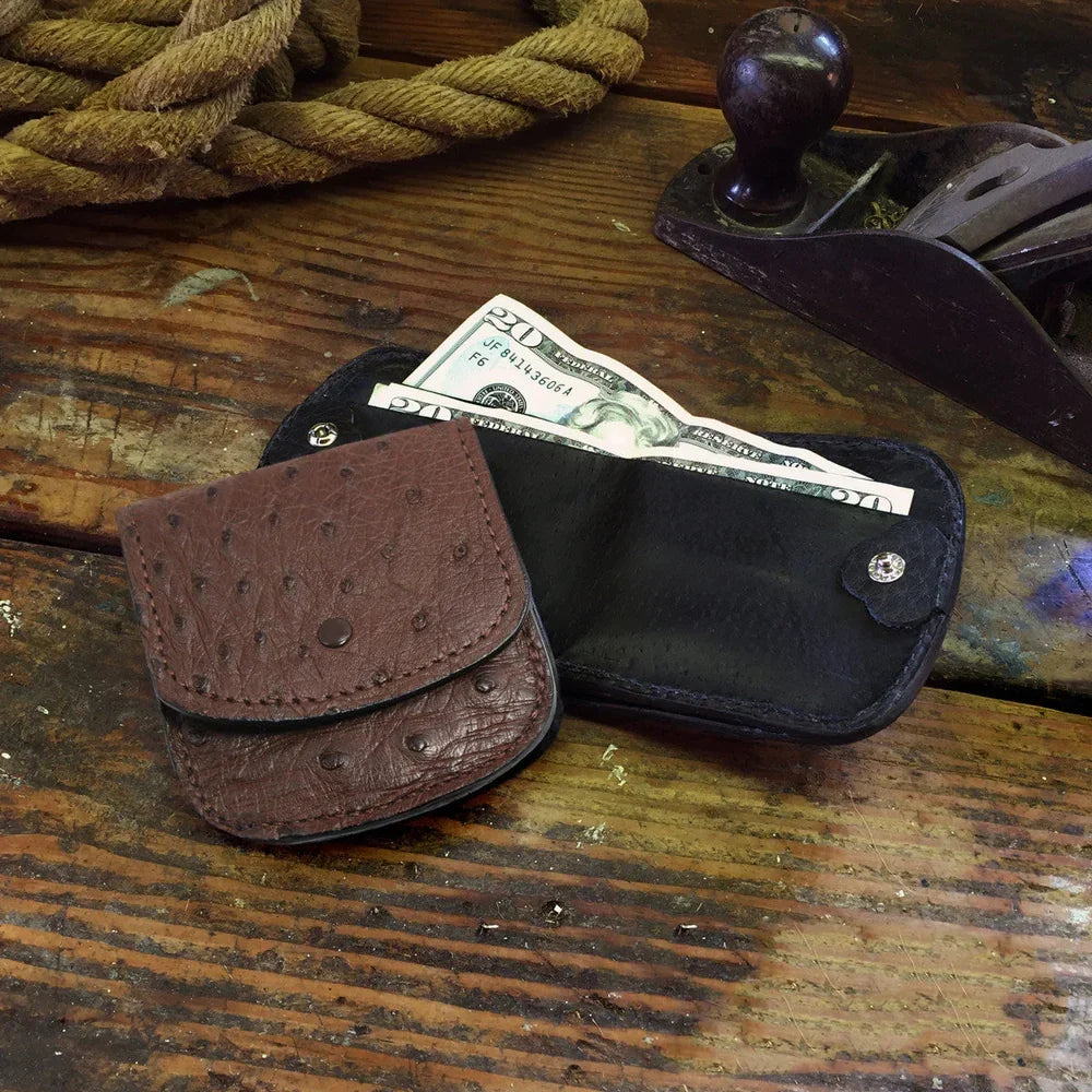 Ostrich Brown Cab Wallet